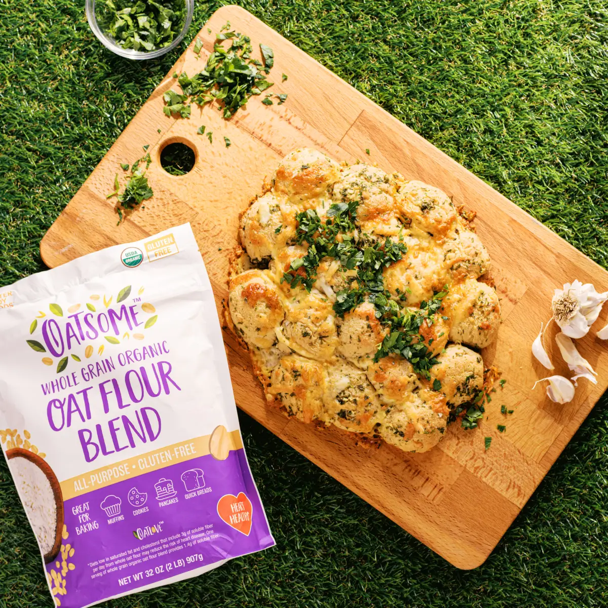 Oat Flour Garlic Pull-Apart